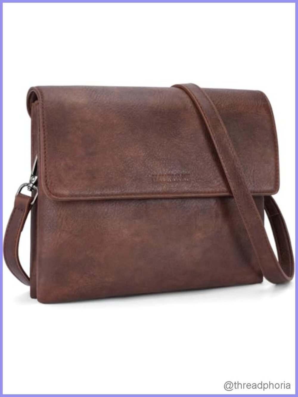 Women's Faux Leather Crossbody Bag with RFID Slots Phone Pocket Adjustable Strap
